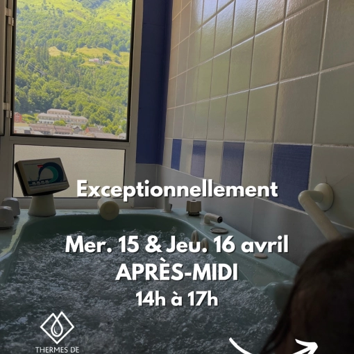 Découverte thermale : ouverture 2 après-midis pour 2h de soins thermaux